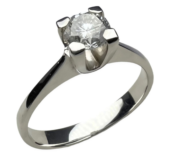 Solitario de oro blanco y diamante 0,50cts