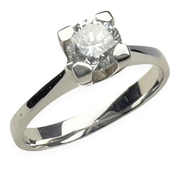 Solitario de oro blanco y diamante 0,50cts
