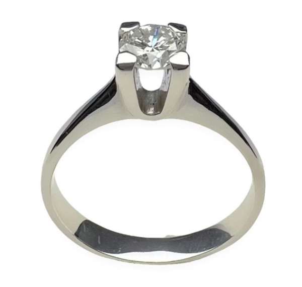 Solitario de oro blanco y diamante 0,50cts