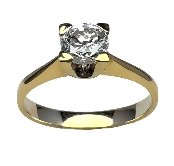 Solitario de oro amarillo y diamante 0,50cts