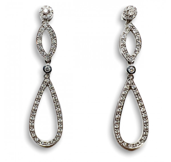 Pendientes de oro blanco con diamantes