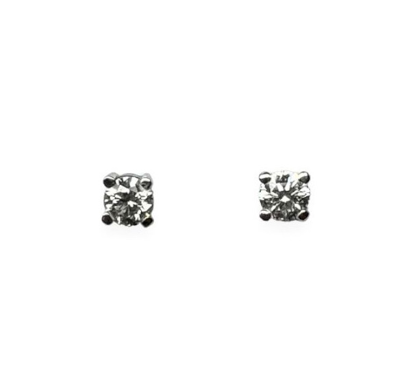 Pendientes dormilonas  de oro blanco con diamante 0.60 y 0,63cts
