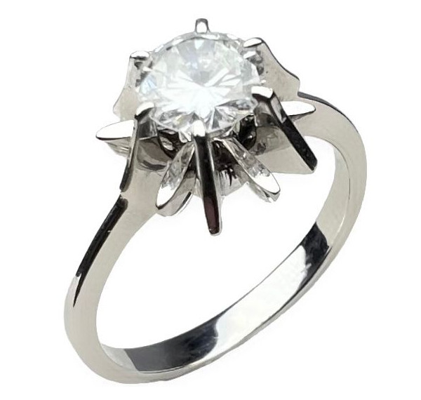 Sortija oro blanco y diamante 0,50cts