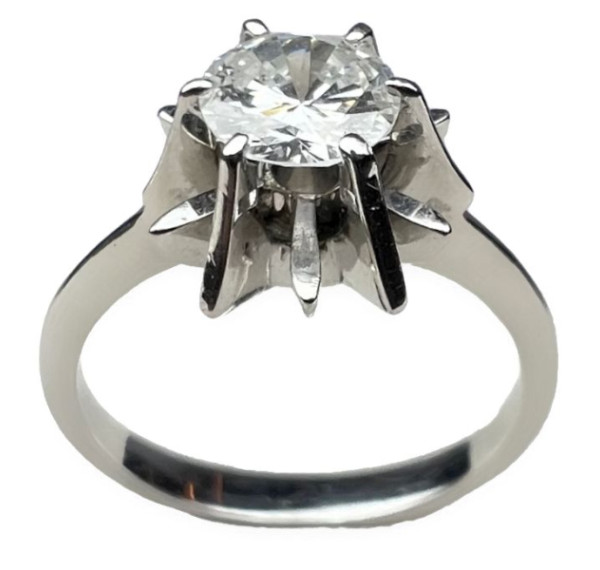 Sortija oro blanco y diamante 0,50cts