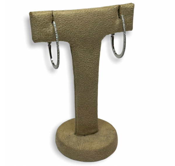 Pendientes Argollas de oro blanco con Diamantes