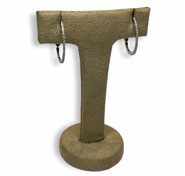 Pendientes Argollas de oro blanco con Diamantes