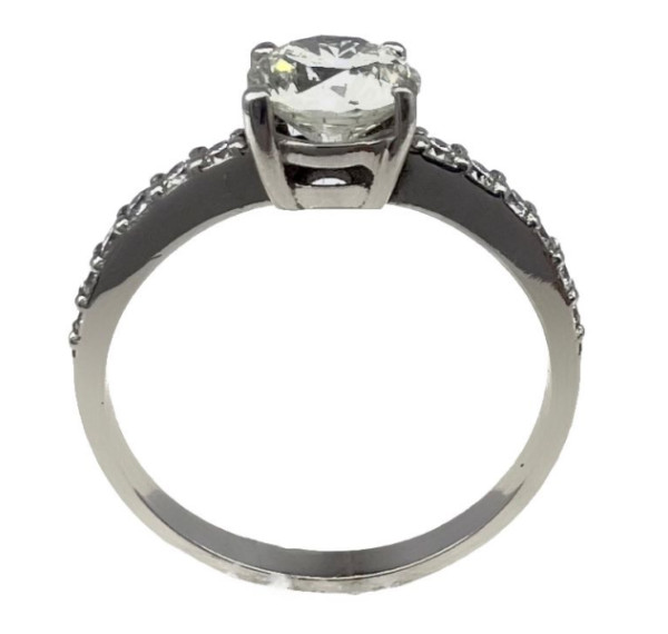 Solitario de oro blanco con diamante 0,72ct