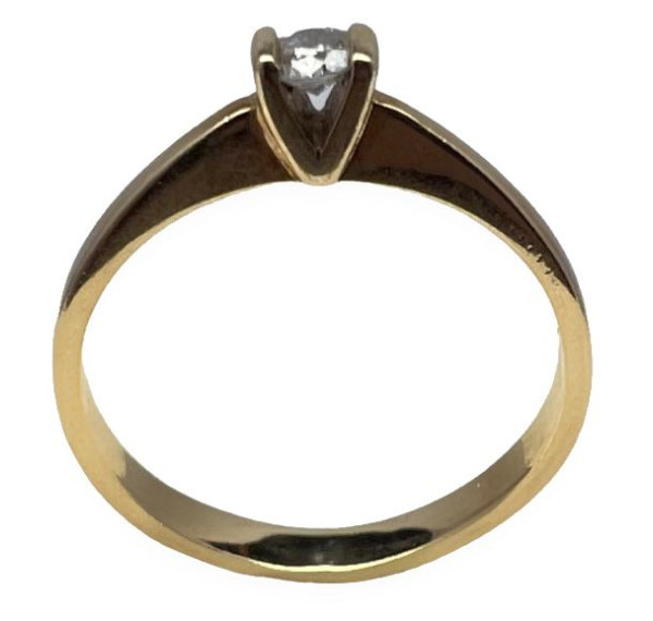 Solitario de oro amarillo con diamante 0,10ct