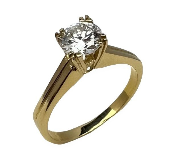 Solitario de oro amarillo con diamante 0,50ct