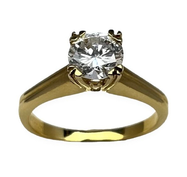Solitario de oro amarillo con diamante 0,50ct