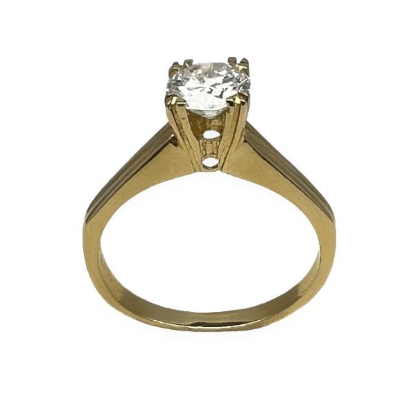 Solitario de oro amarillo con diamante 0,50ct