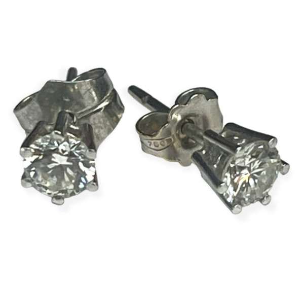 Pendientes de oro blanco con Diamantes 0,74cts