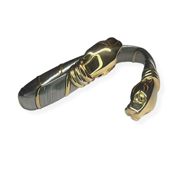 Pulsera Cartier Panthere Acero y Oro Amarillo