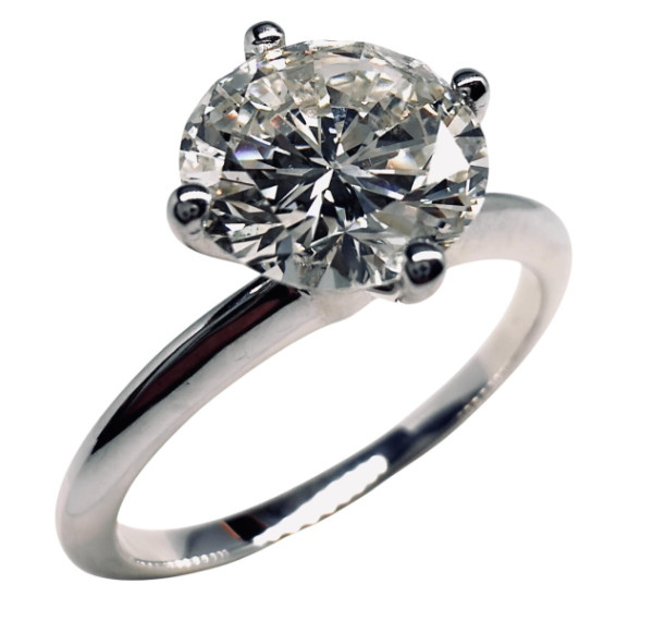 Solitario de oro blanco y diamante 2,04cts