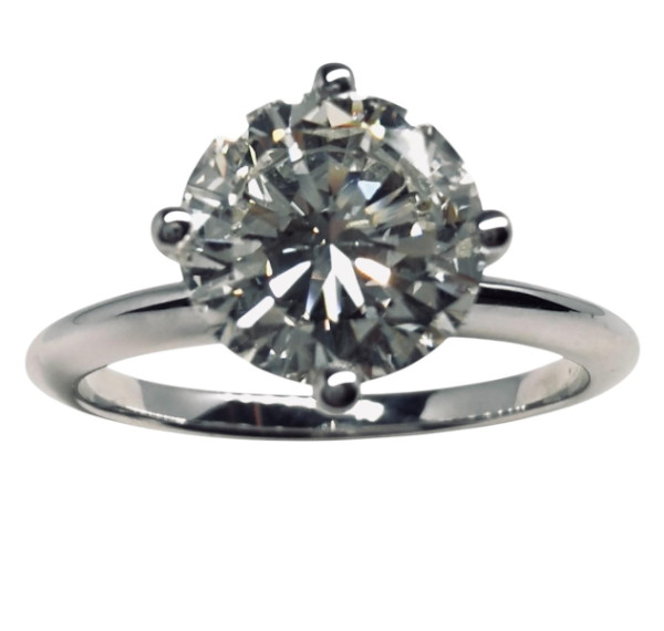 Solitario de oro blanco y diamante 2,04cts