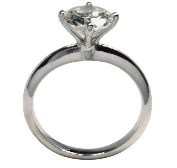 Solitario de oro blanco y diamante 2,04cts