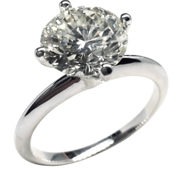 Solitario de oro blanco y diamante 2,01cts