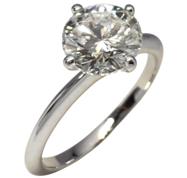 Solitario de oro blanco y diamante 1,87cts