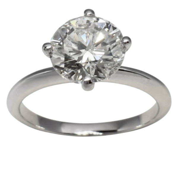 Solitario de oro blanco y diamante 1,87cts