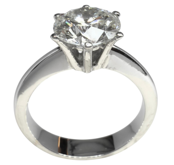 Solitario de oro blanco y diamante 2,01cts