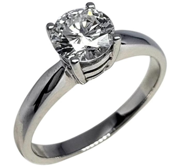 Solitario de oro blanco y diamante 0,78cts