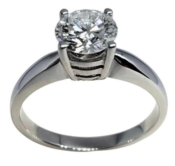 Solitario de oro blanco y diamante 0,78cts