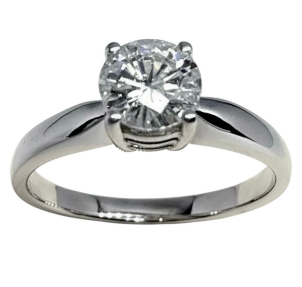 Solitario de oro blanco y diamante 0,64cts