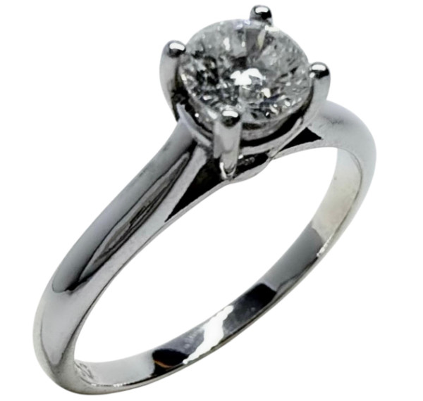 Solitario de oro blanco y diamante 0,50cts