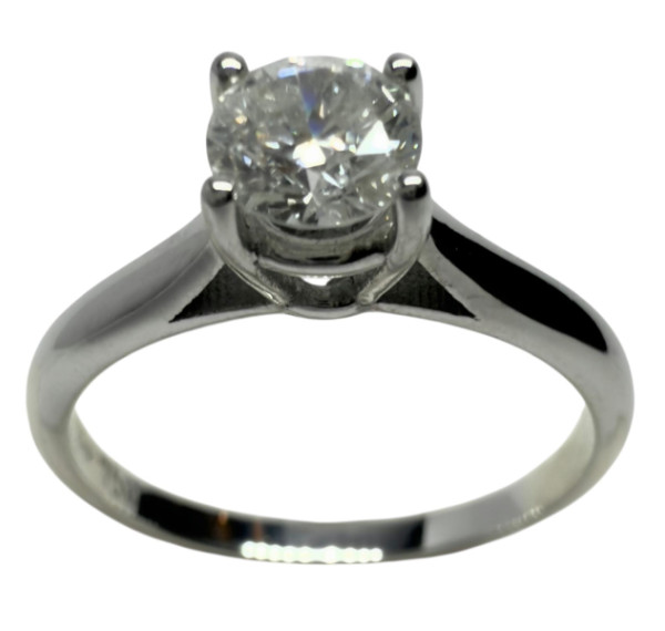 Solitario de oro blanco y diamante 0,50cts