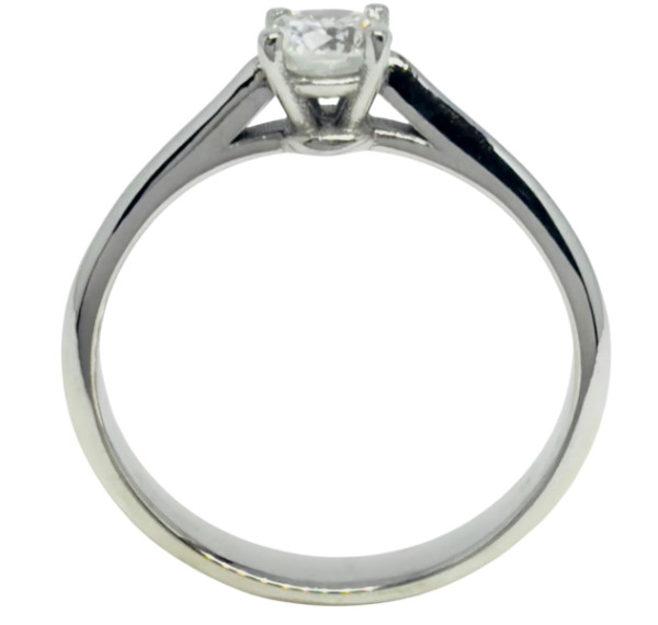 Solitario de oro blanco y diamante 0,35cts